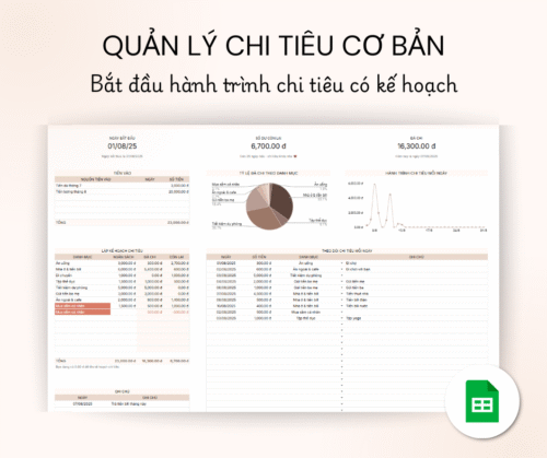Quản lý chi tiêu cơ bản theo tháng